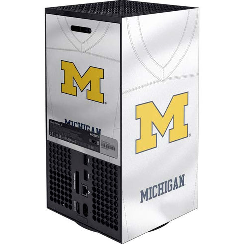 University of Michigan White Jersey XBox Series X Digital Edition Console Skin
